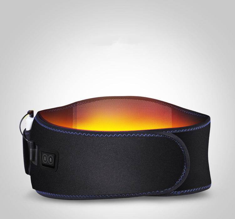 Wearable heat therapy belt in use